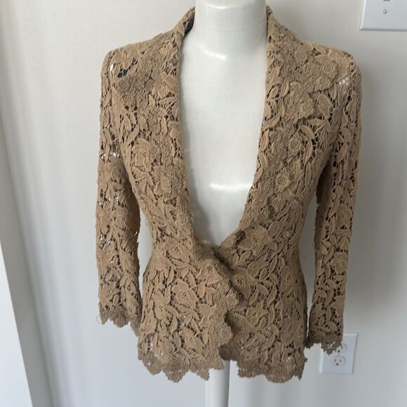 Milan One Button Lace Italian Blazer 8 - Picture 1 of 8